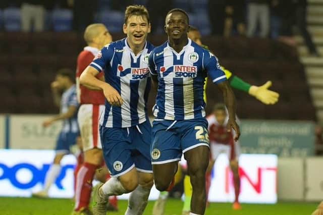 Donald Love (left) during his loan spell with Latics in 2015-16