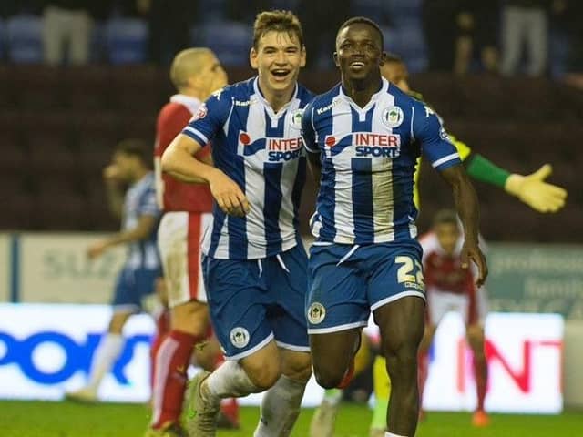 Donald Love (left) during his loan spell with Latics in 2015-16