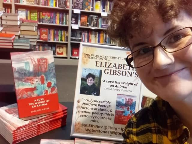 Elizabeth Gibson at her Wigan Waterstone's book-signing
