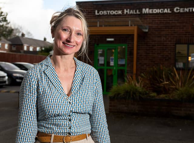 Dr Ewa Craven outside Lostock Hall Medical Centre. Photo: Kelvin Stuttard