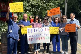 Senior doctors on the picket line outside Wigan Infirmary