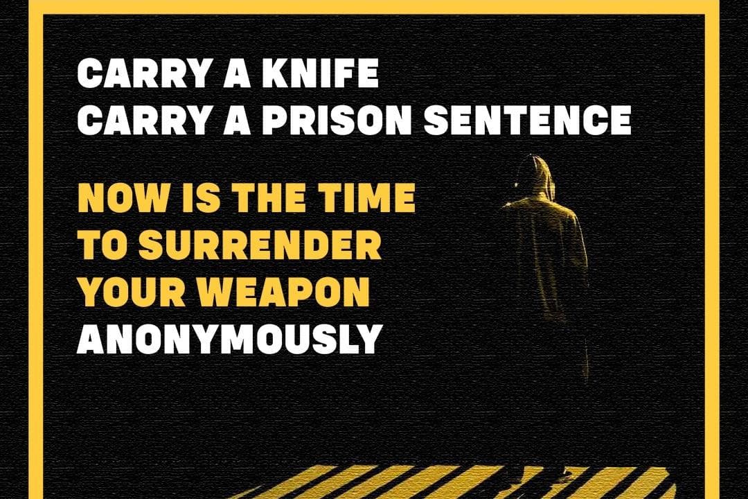Knife Surrender Police supports national knife surrender scheme with new bin in Wigan
