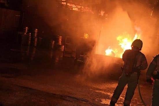 Shocking picture of fire services tackling the fire at the Cabinet in Atherton