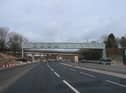 One of the new ‘super-span’ gantries across all eight lanes of the motorway