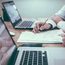 Accountant filing tax returns 