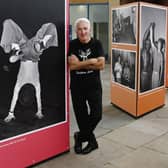 Photographer Francesco Mellina (pictured)  next to his exhibition, Last Night at the Casino, photographs of the last Northern Soul night at Wigan Casino in 1981.