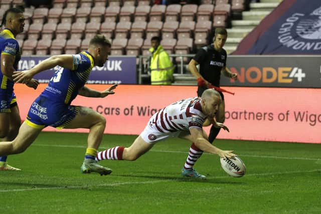 Liam Marshall scored a hat-trick in Wigan's last game against Warrington