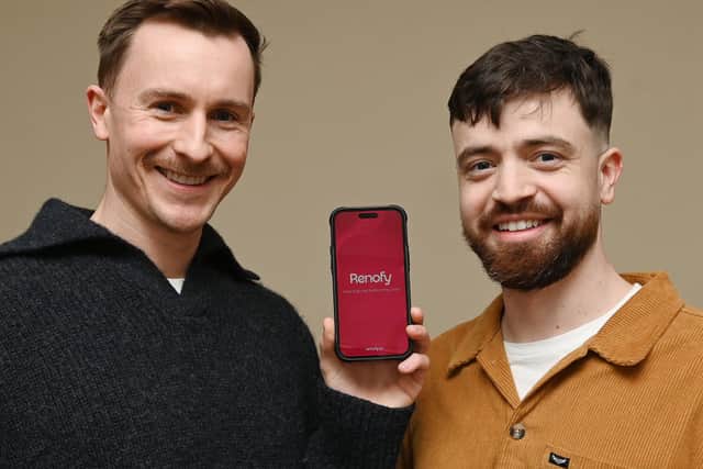 from left, Luke Nixon and Jacob Bloodworth have created a web app called Renofy.