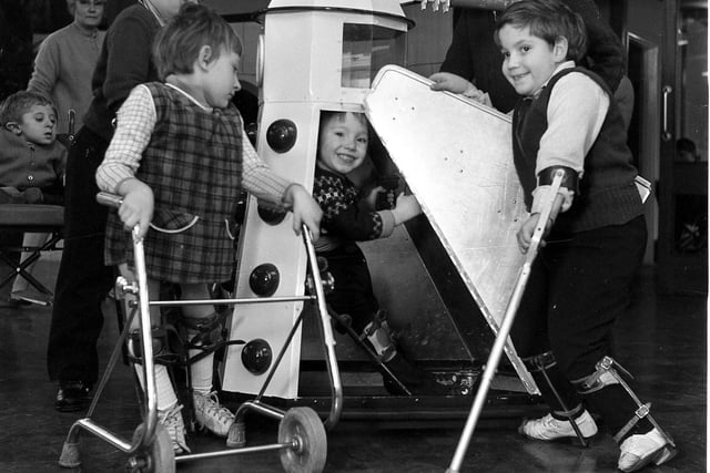 Retro 1970 - Fun for youngsters at Mere Oaks School Standish when a Dalek came into class