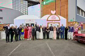 John and Sharon with their legendary wedding party