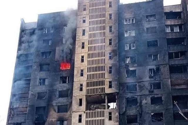 Buildings destroyed.