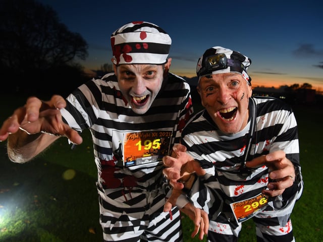 Blood-spattered outfits for these runners