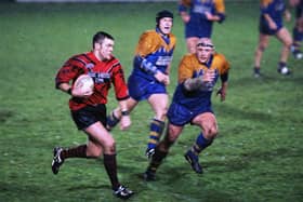 RETRO - 1998 - Rugby action - Lancashire Cup Semi Final - Orrell St James V Rose Bridge, held at Edge Hall Road, Orrell.   14th December 1998.
