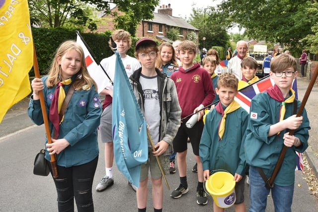 56th Ormskirk (Newburgh and Dalton) Scouts in the Newburgh Fair procession.
