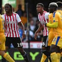 Cedric Kipre comes to Sam Morsy's defence during the clash at Brentford in 2018/19