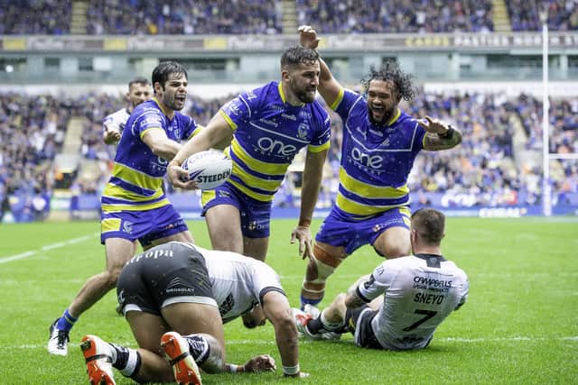 Toby King in action for Warrington