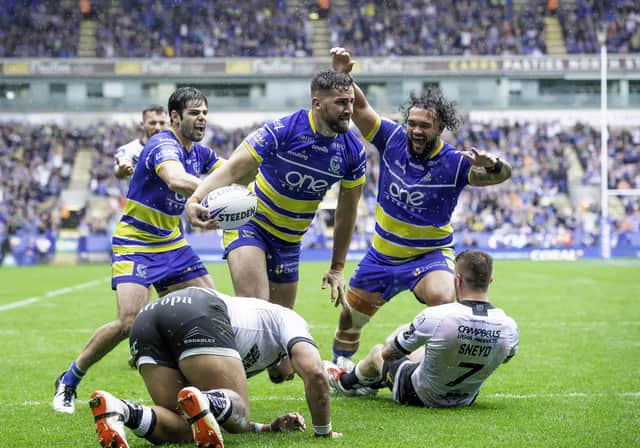 Toby King in action for Warrington