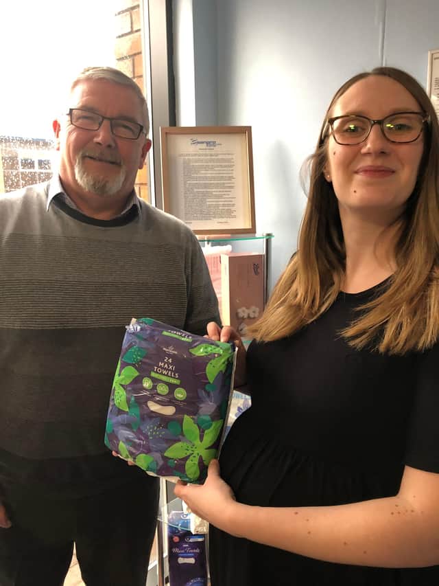 Derek Macdonald, from Sanpro Ltd, with Danielle Robinson from The Brick