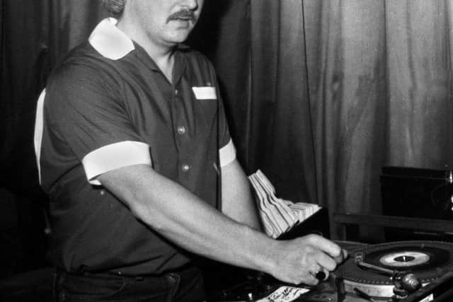 DJ Russ Winstanley spinning the records at the all-nighters in Wigan Casino in the 1970s.