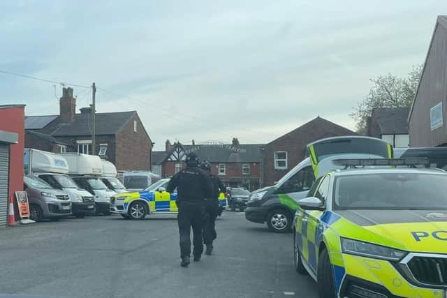 Police descended on Hindley Business Centre in a counter-terrorism operation. Picture by Craig Atherton