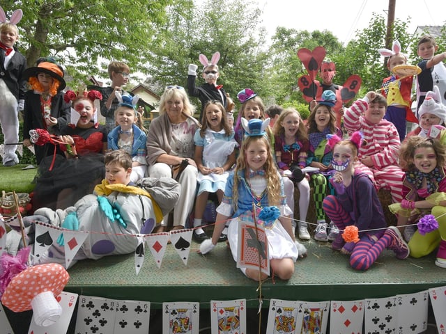Alice in Wonderland in the Newburgh Fair procession.