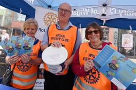Wigan Rotary Club members Freda Neacy, Pierre Steele and Eunice Smethurst