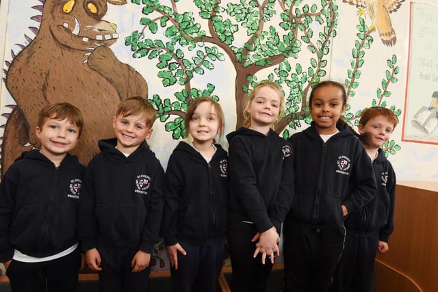 Pupils at St Joseph's Catholic primary school, Wrightington.