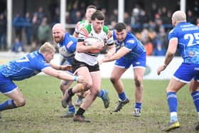 Declan O'Donnell in action for Workington Town in 2022