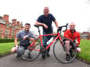 Langdon Systems colleagues, from left, Sam Richardson, Mike Oakley and Dale Hawson, are part of a team who will cycle from their office in Wigan, 250 miles to the HQ in Portsmouth in 24-hours, to raise funds for the Ukraine appeal.