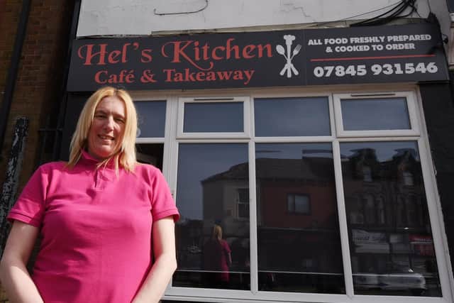 Helen Sharratt, owner of Hel's Kitchen, cafe, Ashton-in-Makerfield