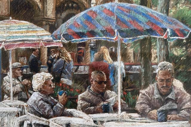 Lord Street Cafe by Peter Owen in pastels