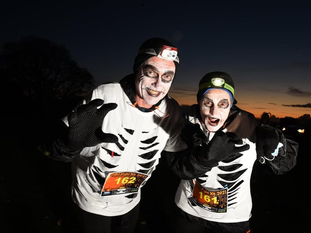 Runners donned headtorches and costumes