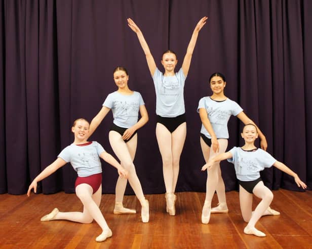 The young dancers (from left to right): Lavinia-Rose, Sophia, Isabella, Roma and Amelia.