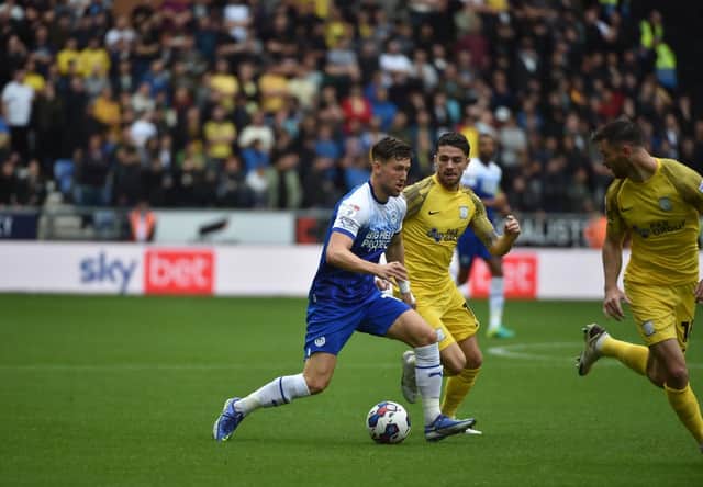 Callum Lang in action against Preston