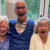 Steve Royle, centre, with residents Joan and Rita