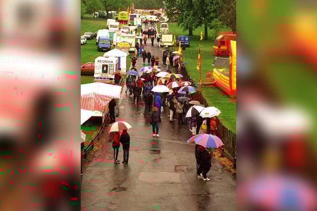 Washed out normally 30, 000 packed Haigh Hall for the May Day Rally this was the scene at 2.30 with just a handful braving the elements.