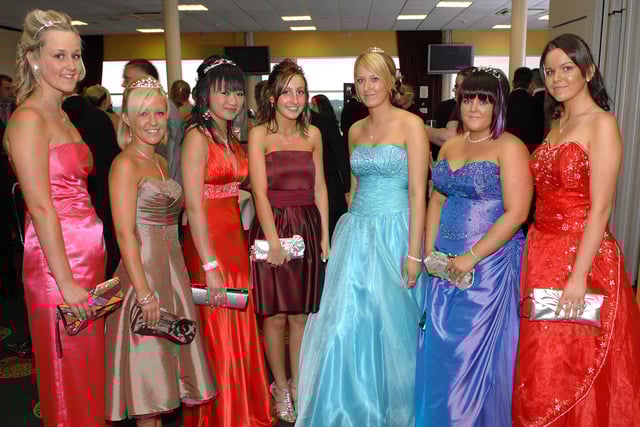 Hawkley Hall High School Leavers' Ball, Haydock Park Racecourse.
Carmen Foster, Charlotte Ball, Olivia Tran, Chelsea Whittle, Hannah Kelly, Jade Orrell and Nicole Rourke.