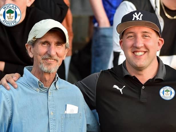 New Yorker Matt Auffrey and his dad enjoy their first trip to Wigan!