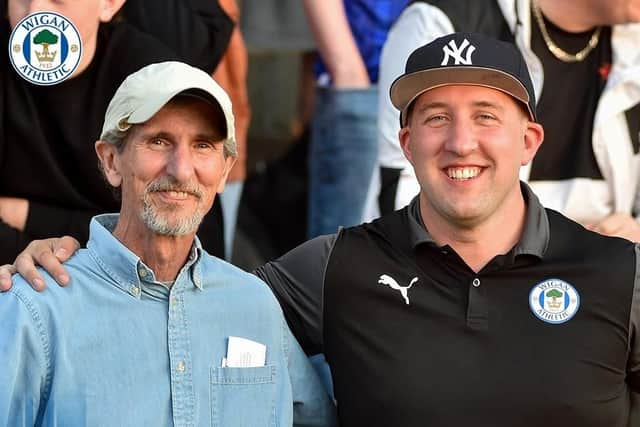 New Yorker Matt Auffrey and his dad enjoy their first trip to Wigan!