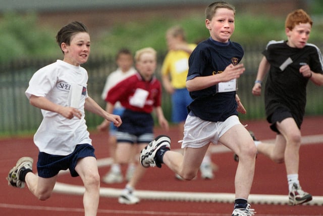 Robin Park was the venue for the Wigan schools' athletics competition as local youngsters battled it out in both track and field events in June 1998.