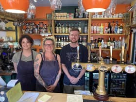 Rachael Flaszczak (middle) with Ben Morgan and Olivia McCaffrey in The Snug, Atherton