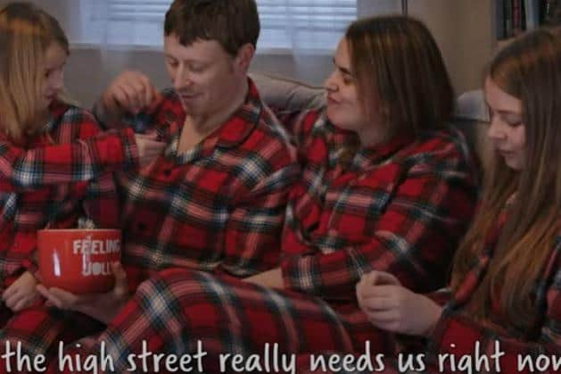 Left to right: Kathryn, Richard, Michelle and Charlotte Kirkup in the Wilko advert