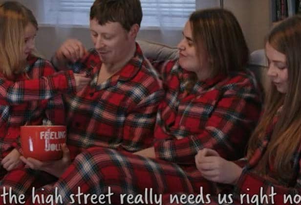 Left to right: Kathryn, Richard, Michelle and Charlotte Kirkup in the Wilko advert