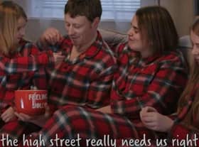 Left to right: Kathryn, Richard, Michelle and Charlotte Kirkup in the Wilko advert