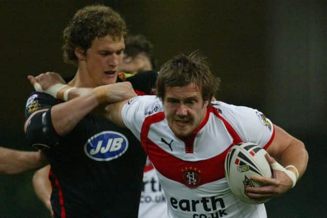 Bryn Hargreaves in action for St Helens against his hometown club, Wigan