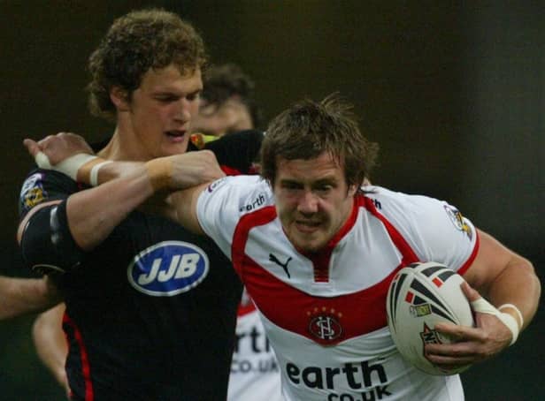 Bryn Hargreaves in action for St Helens against his hometown club, Wigan