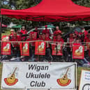 Members of the band playing at Worsley Fair this summer