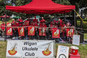 Members of the band playing at Worsley Fair this summer