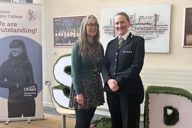 Merseyside Chief Constable Serena Kennedy with her former St John Rigby College teacher Gillian York