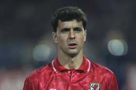 Mark Bowen during his playing days with Wales